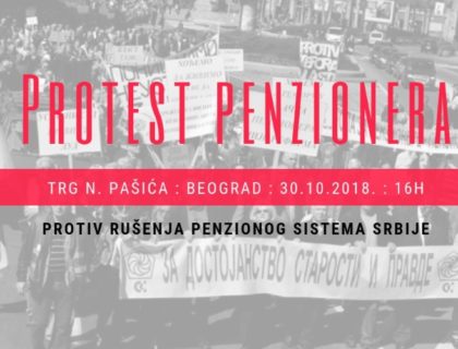 Penzioneri Srbije 30. oktobra organizuju protest u Beogradu i drugim gradovima