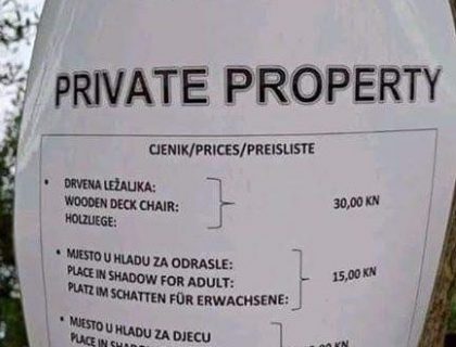 Mjesto u hladu se posebno plaća