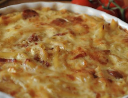 Zapečena tjestenina sa sirom i krompirom