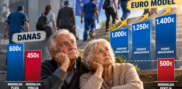 “EURO MODEL” ZA POČETNIKE (2): Plate skaču do 108%, penzije oko 10%. Da li penzioneri postaju relativno siromašniji?