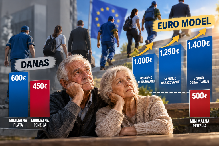 “EURO MODEL” ZA POČETNIKE (2): Plate skaču do 108%, penzije oko 10%. Da li penzioneri postaju relativno siromašniji?